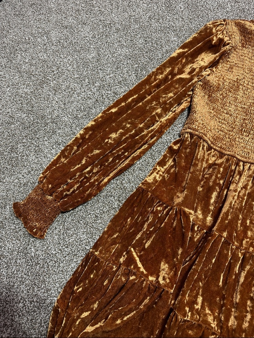 Baltic born long sleeve copper velvet dress medium NWT - Picture 3 of 12